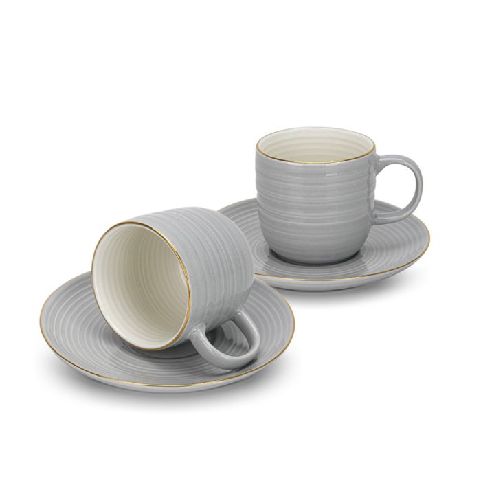 Fissman 3683 FIRMINA porcelain coffee cup set grey 2x180ml