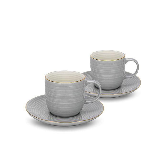Fissman 3683 FIRMINA porcelain coffee cup set grey 2x180ml