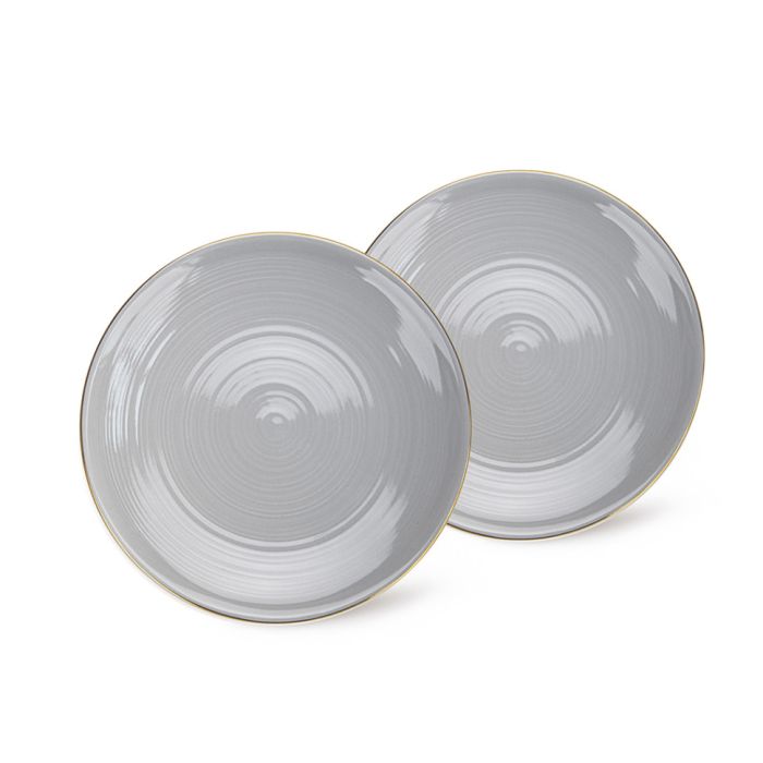 Fissman 3685 FIRMINA porcelain plate set grey 2x21cm