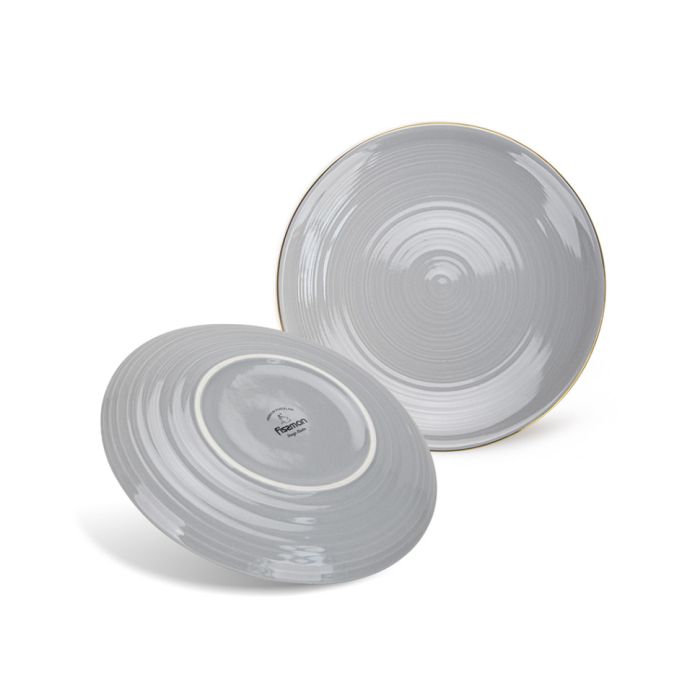 Fissman 3685 FIRMINA porcelain plate set grey 2x21cm
