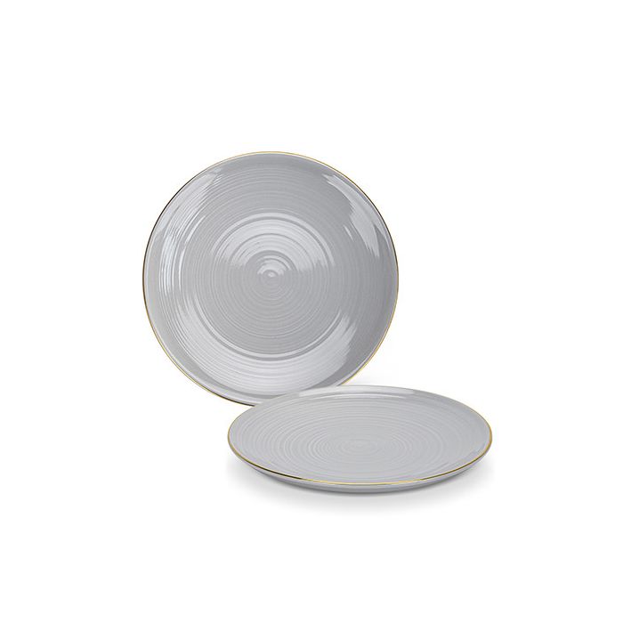 Fissman 3685 FIRMINA porcelain plate set grey 2x21cm