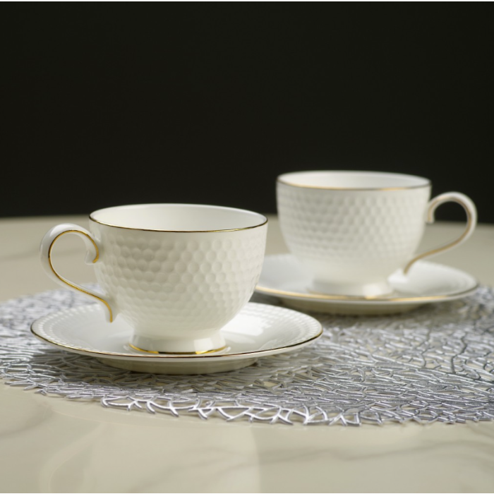 Fissman 3693 FIRMINA porcelain coffee cup set beige 4x180ml