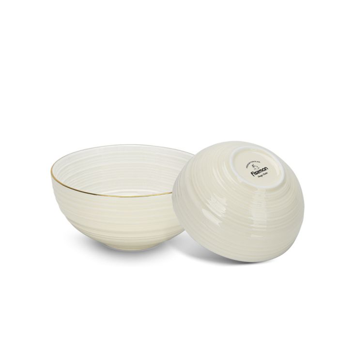Fissman 3694 FIRMINA porcelain bowl beige set 2pcs 14.5х7cm
