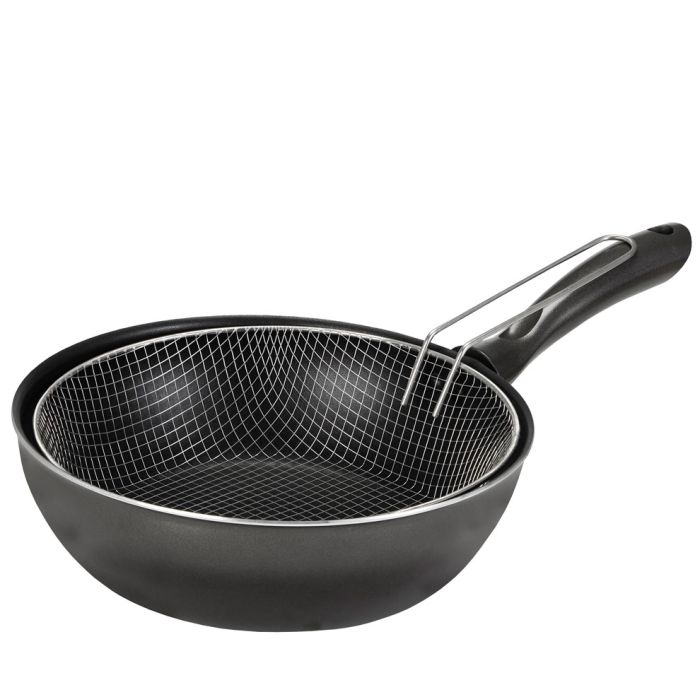 Grilo 463928 wok/potato fry bowl & inox basket 26cm