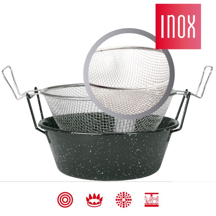 Grilo E141524 potato fry bowl enamel steel 24cm
