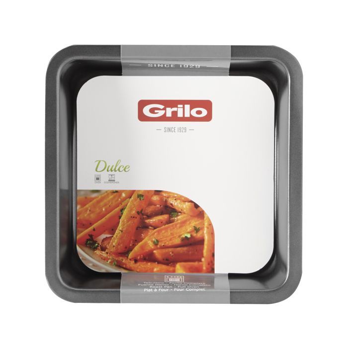 Grilo 465722 ROAST PAN 22,5*22,5*4,5CM CARBON ST.