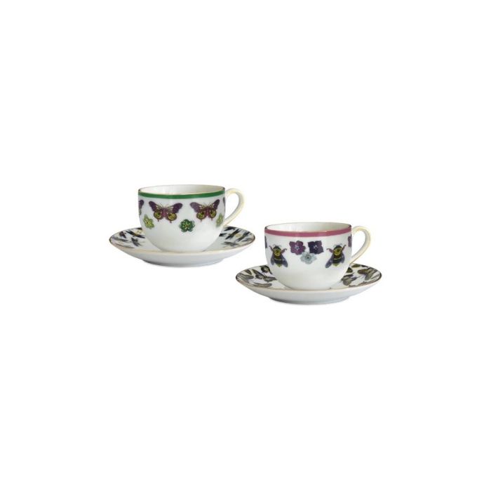 Baci Milano SCOF.AMA01 porcelain coffee cup&saucer x2