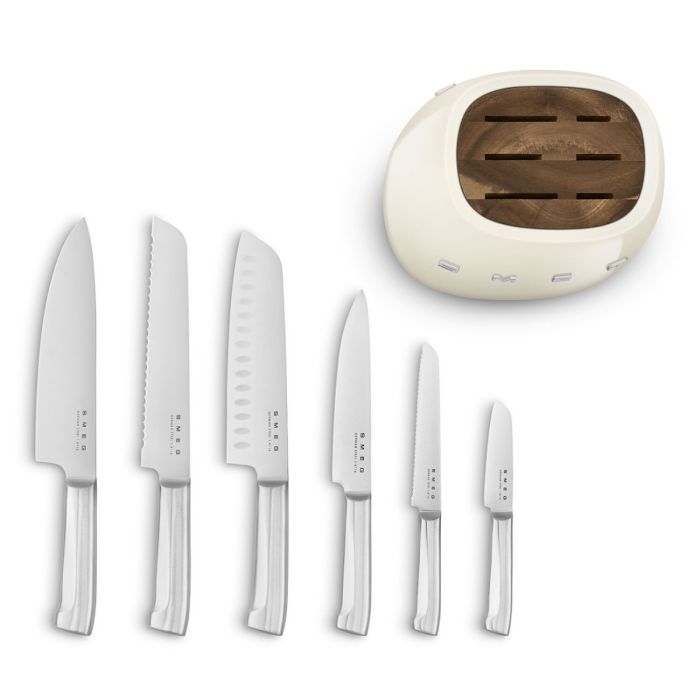 SMEG KBSF02CR Knife block cream
