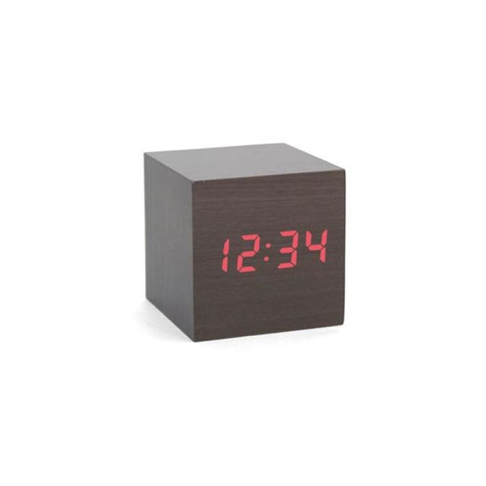 Kikkerland AC22-DK-EU ALARM CLOCK WOOD CUBE DARK