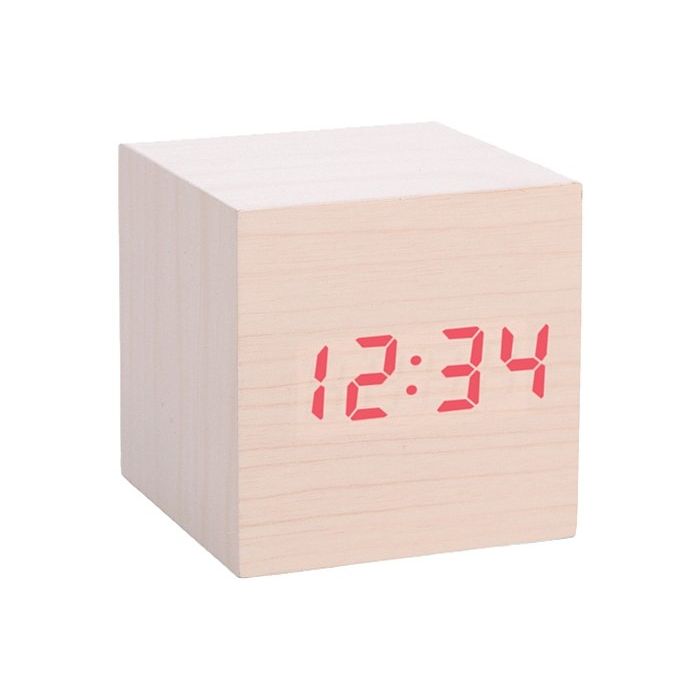 Kikkerland AC22-EU ALARM CLOCK WOOD CUBE LT