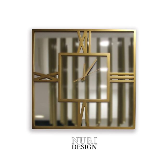 Nuri 01160 Wall Clock with square mirror