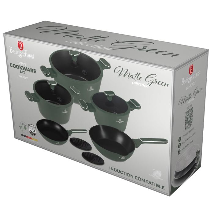 Berlinger Haus BH8207 Matte green cookware set 10pcs