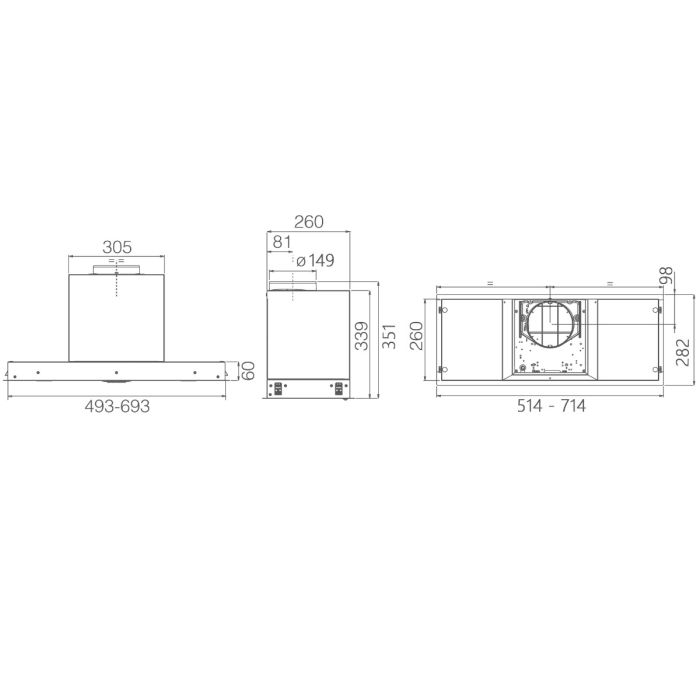 Elica HIDDEN ADV PLUS 2.0 BLGL/A/52