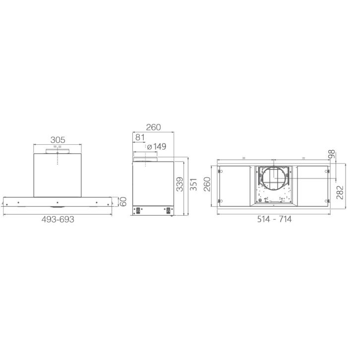 Elica HIDDEN ADV PLUS 2.0 BLGL/A/72