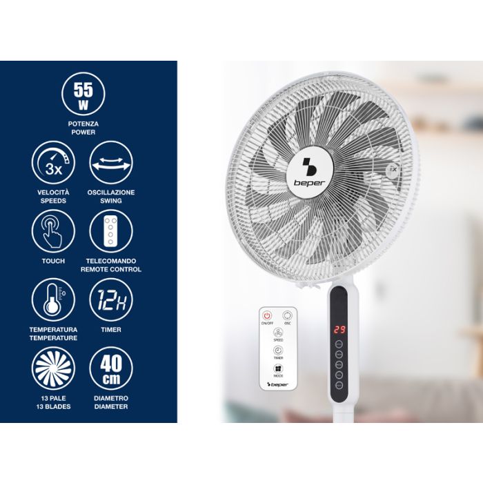 Beper P206VEN151 3in1-13 blades stand fan