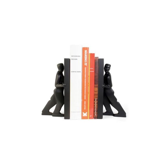 Kikkerland BE01P BOOKENDS PUSHING MEN SET OF 2