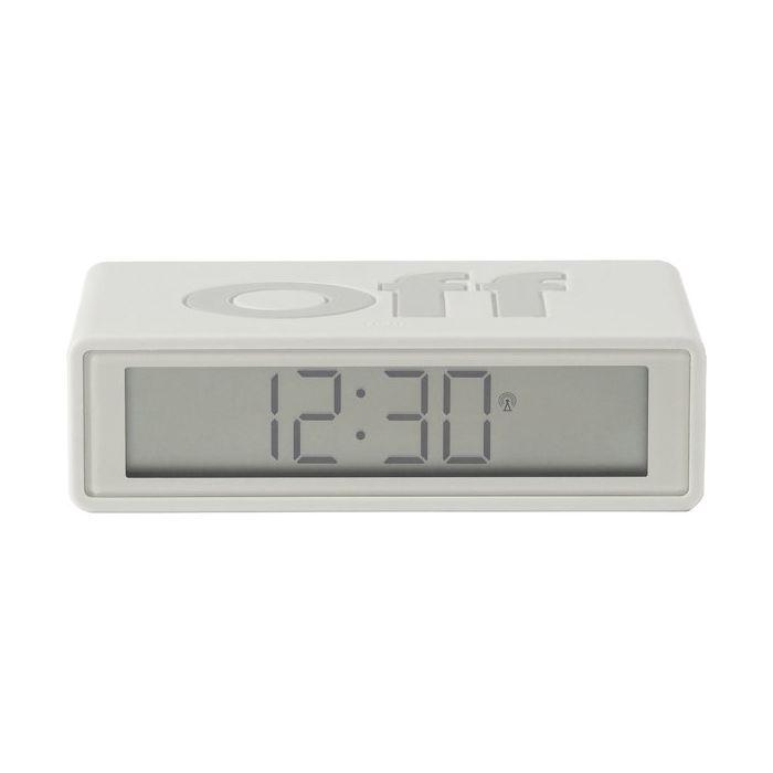 Lexon Flip+ LCD Alarm Clock Rubber White/LR150W9