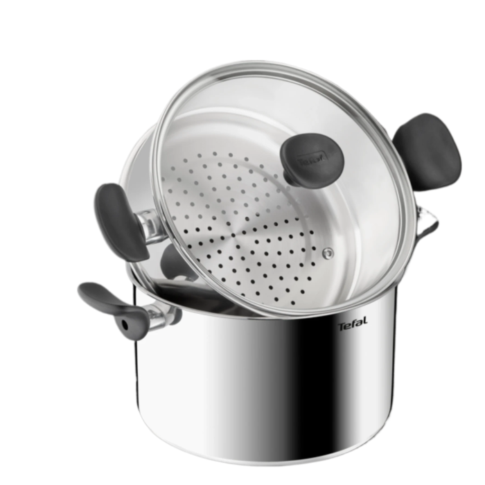 Tefal E3089514 pot with lid & steamer basket 24cm 9l