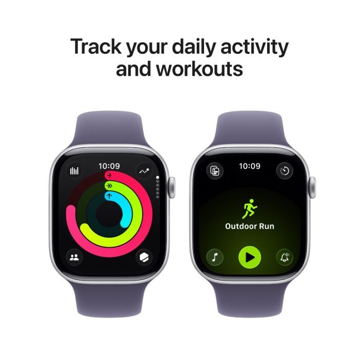 Apple Watch Series 11 GPS 46mm Silver, Purple Fog Sport Band - M/L /MEVA4RK/A