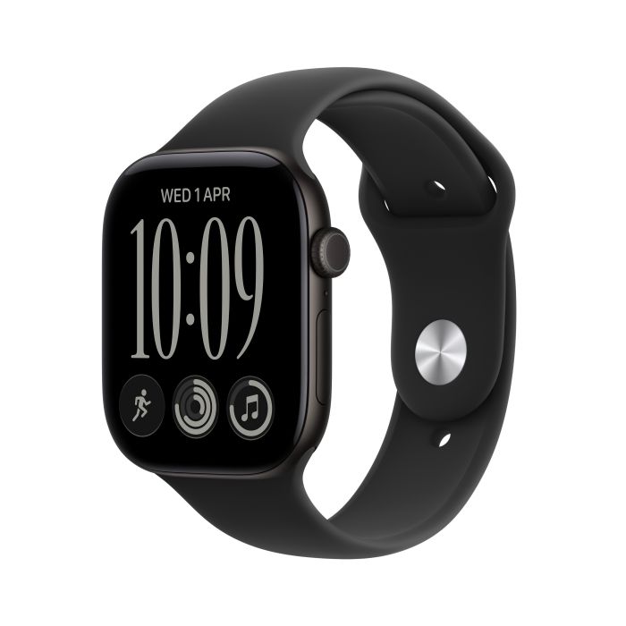 Apple Watch Series 12 42mm Black Aluminium Case, Black Sport Band - S/M /MJEA4