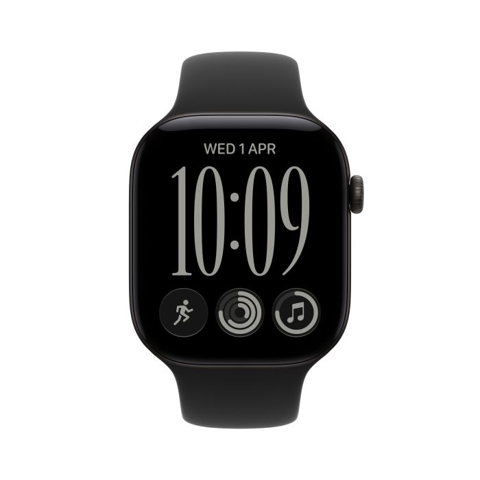 Apple Watch Series 12 42mm Black Aluminium Case, Black Sport Band - S/M /MJEA4