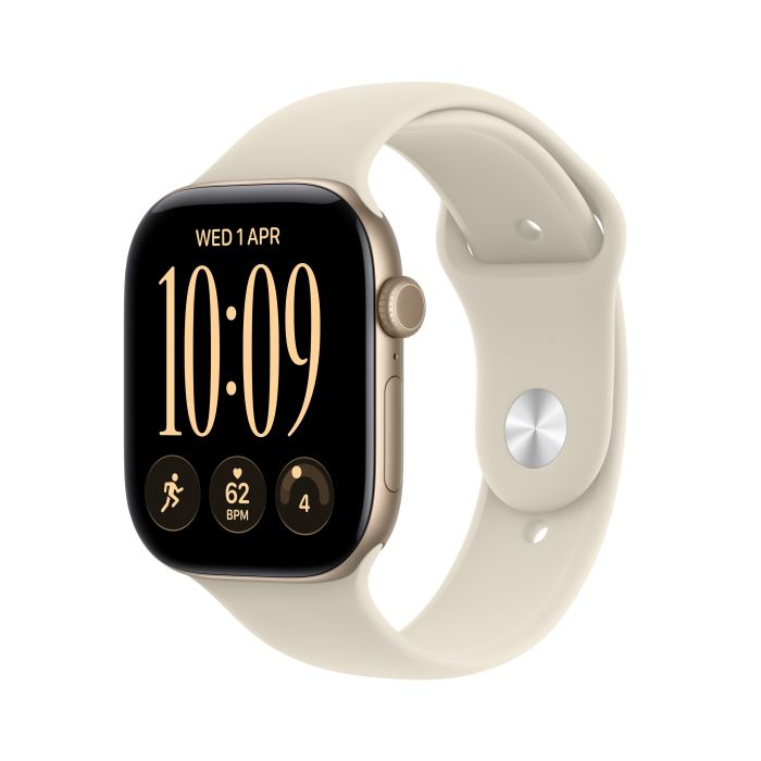 Apple Watch Series 12 42mm Light Gold Aluminium Case, Sand Sport Band - S/M /MJED4