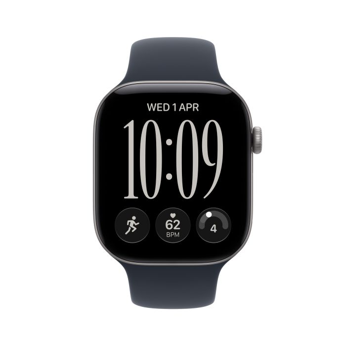 Apple Watch Series 12 42mm Space Grey Aluminium Case, Navy Blue Sport Band - S/M /MJE74