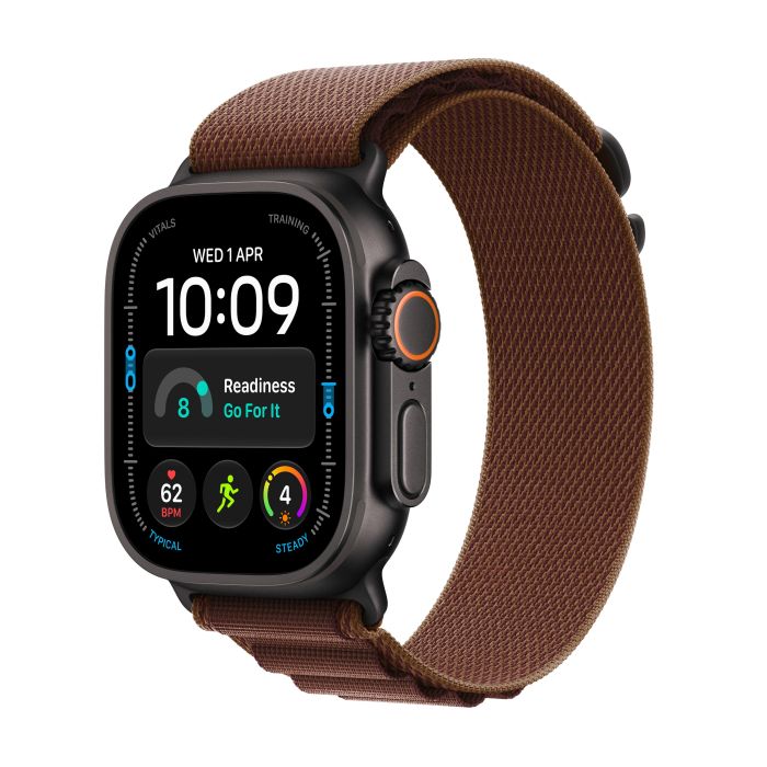 Apple Watch Ultra 4 49mm Black Titanium, Burgundy Alpine Loop - M /MJC14