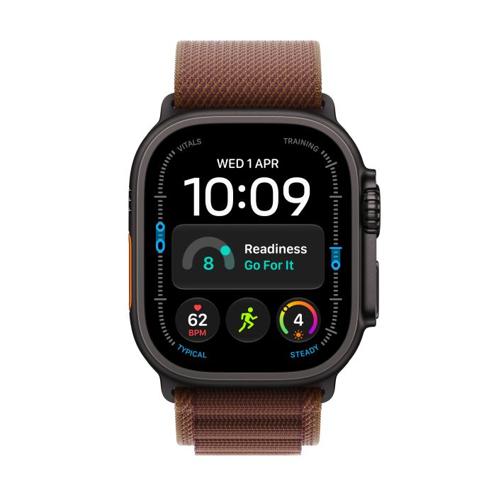 Apple Watch Ultra 4 49mm Black Titanium, Burgundy Alpine Loop - M /MJC14
