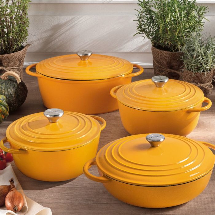 Brandani 52573 cast iron casserole yellow 3l