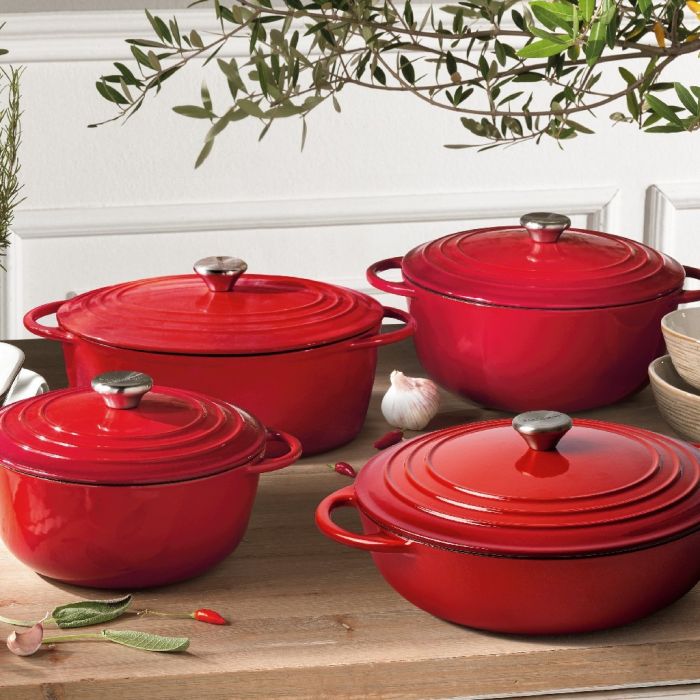 Brandani 52229 cast iron casserole red 4l
