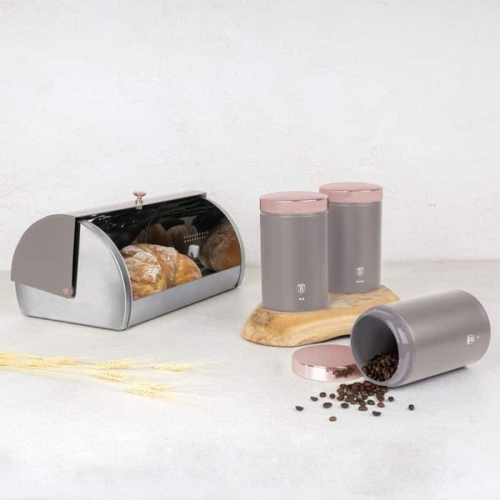 Berlinger Haus BH6834 Taupe bread box + 3 container set