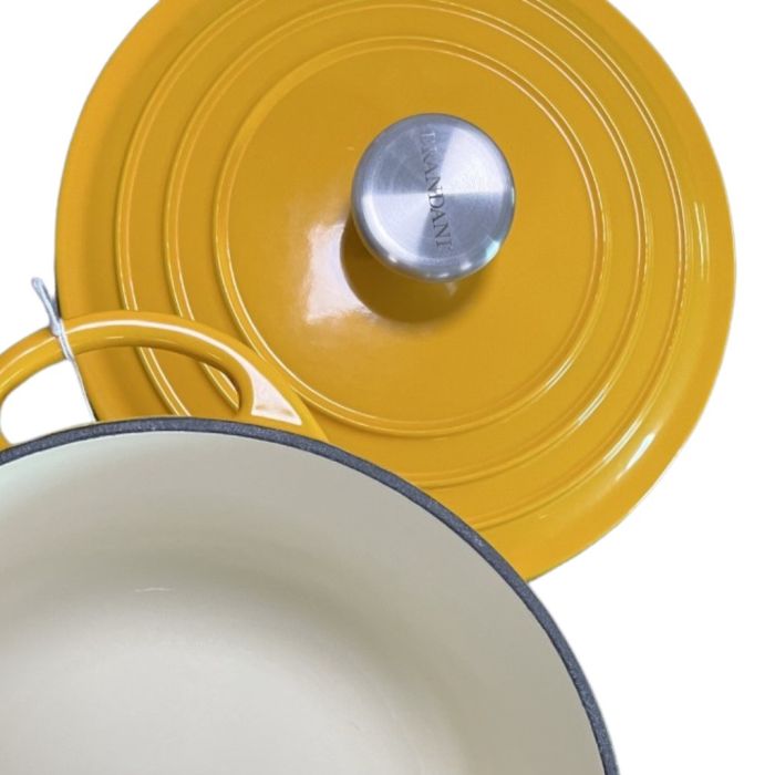 Brandani 52570 cast iron low casserole yellow 5l