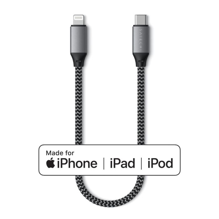 Satechi Type C To MFI Cable 10 Inch- Space Gray /ST-TCL10M