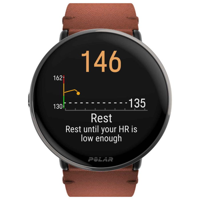 Polar ignite 3 ti lthr brnz m/l