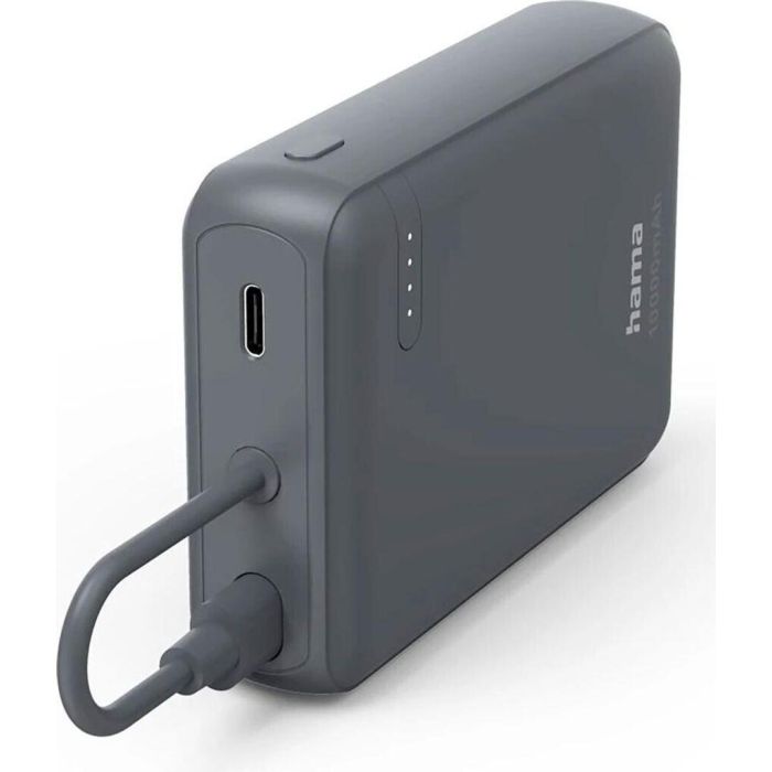 Hama “Travel” Power Pack with Cable, 10000mAh, 2 Outputs: 2x USB-C, Anthracite /201739