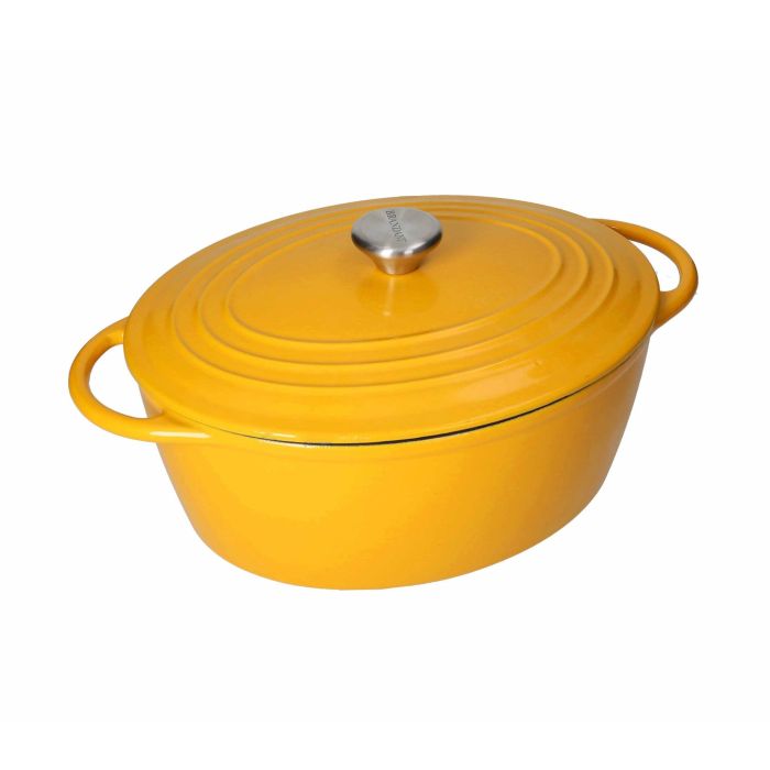 Brandani 52575 cast iron oval casserole yellow 5l
