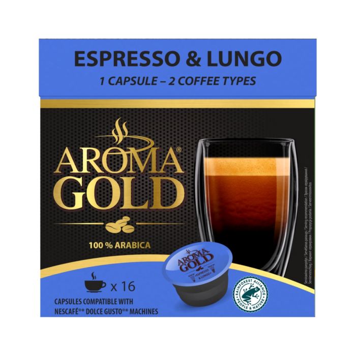 Aroma Gold Espresso&Lungo 16 Capsules 128gr.