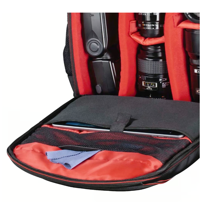 Hama Miami Camera Backpack,190,Black/Red(139855)