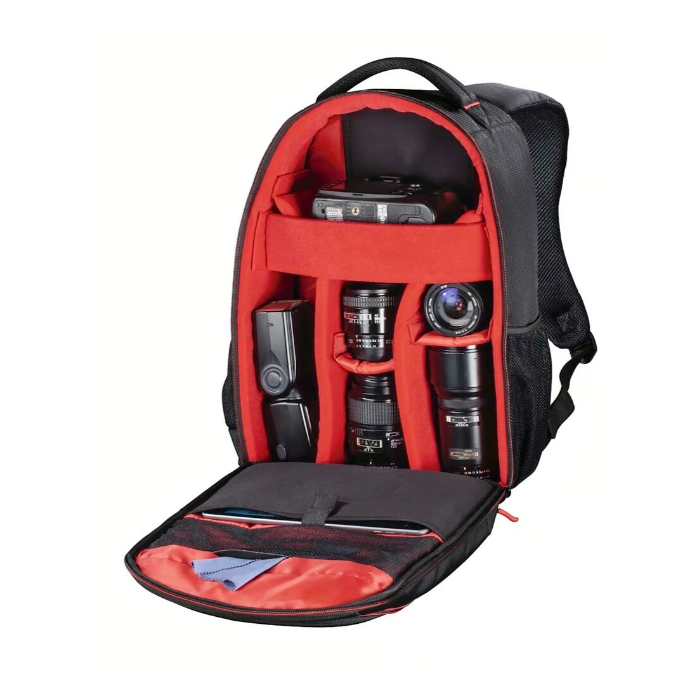 Hama Miami Camera Backpack,190,Black/Red(139855)
