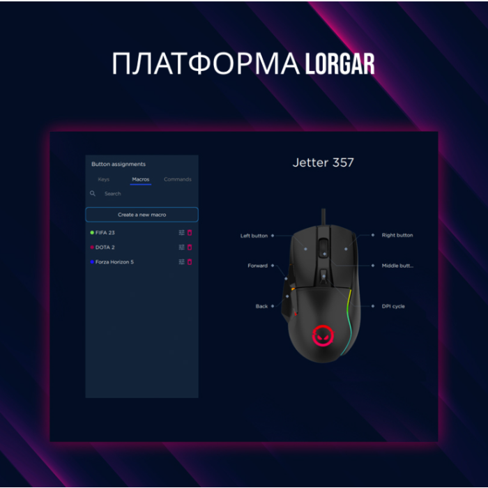 Lorgar Jetter 357 Gaming mouse/LRG-GMS357