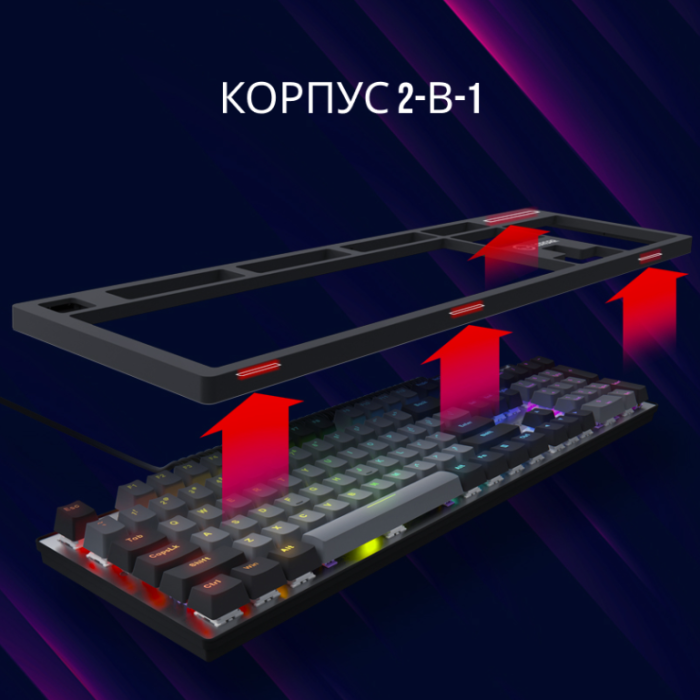 Lorgar Azar 514 Wired mech Gaming keyboard  RGB Black (LRG-GK514B)