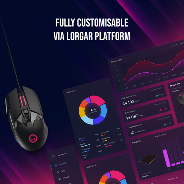 Lorgar Stricter 579 RGB 9 buttons Wired Mouse Black (LRG-GMS579)
