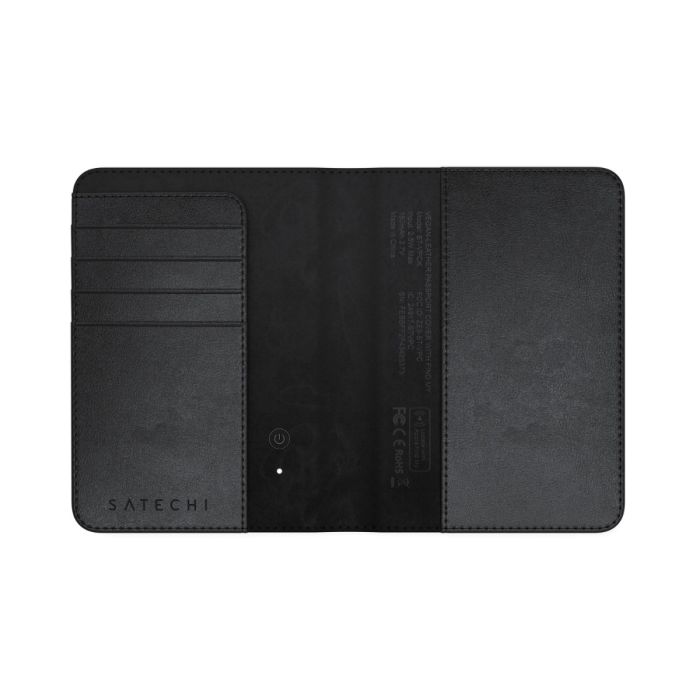 Satechi Vegan Leather Passport Cover with Find My, Black /ST-VPCK