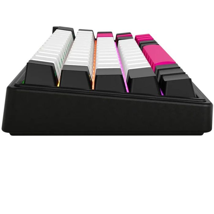 Lorgar Wireless TKL Mechanical Gaming Keyboard Pro, Black/White/Pink / LRG-KBP70TKLW-BK-US