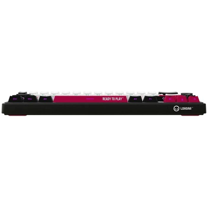Lorgar Wireless TKL Mechanical Gaming Keyboard Pro, Black/White/Pink / LRG-KBP70TKLW-BK-US