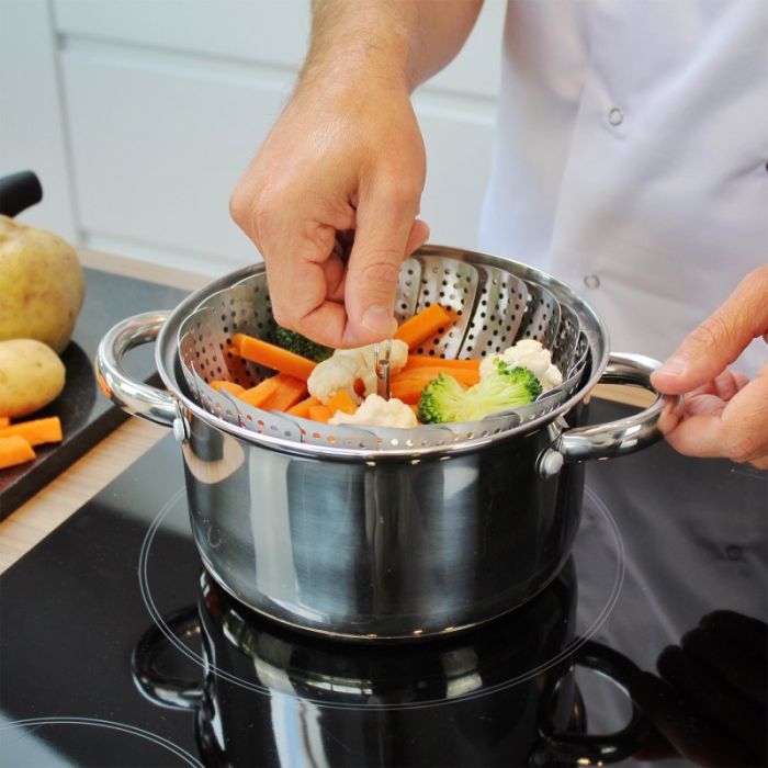 Barazzoni 840052023 steamer basket with telescopic handle