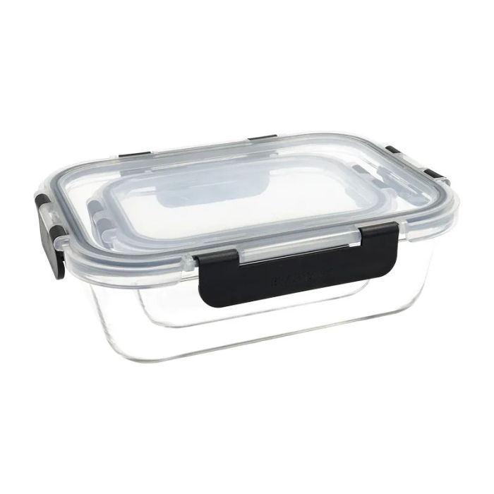 Brandani 54028 borosilicate container set black 2pcs 630ml+1500ml