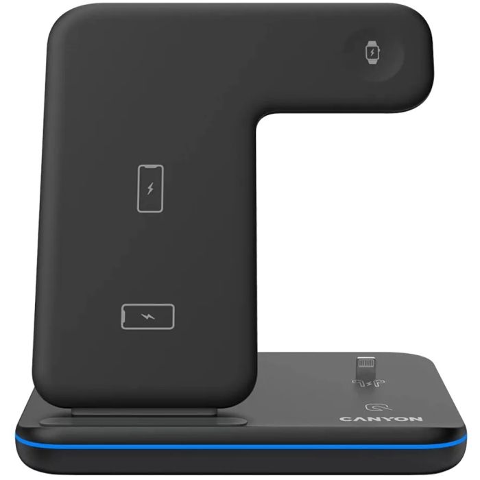 Canyon WS-302, 3 in 1 Wireless Charger, Black /CNS-WCS302B