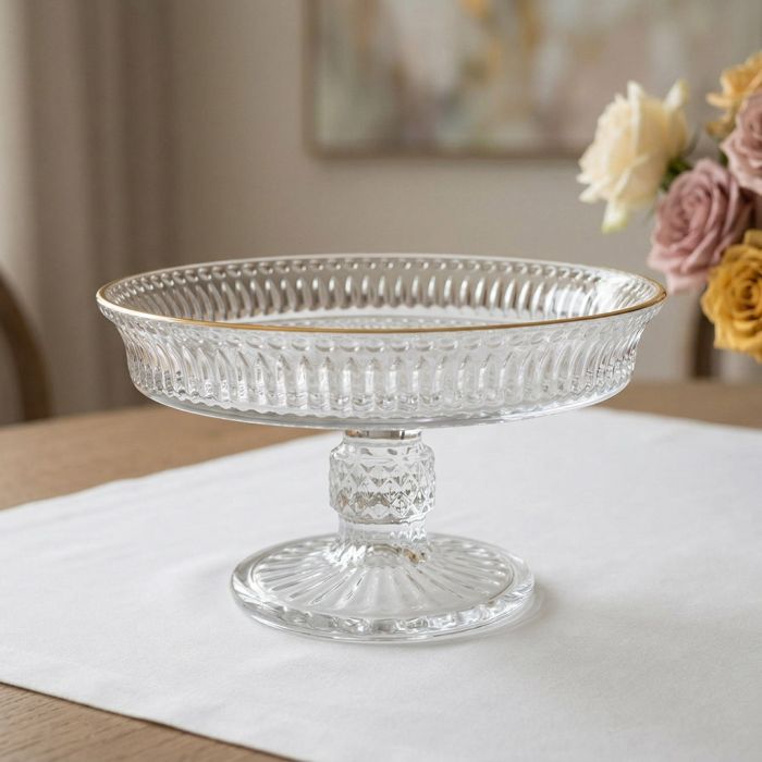 Fissman 19105 glass cake serving plate 18х10.7cm